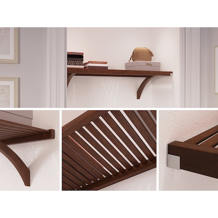 John Louis Home Solid Wood 12in. Deep 4ft. Shelf Kit Chestnut JLH-650CH